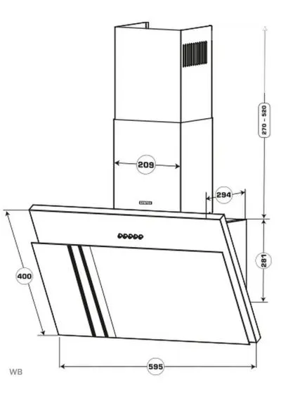 Вытяжка кухонная Centek CT-1826-60 beige