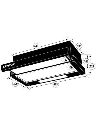 Вытяжка кухонная Centek СТ-1840-50 BL