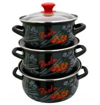 Набор кастрюль эмалированных КМЗ Болоньезе-1 Экстра