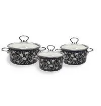 Набор кастрюль эмалированных КМЗ Белый танец-1 Элит