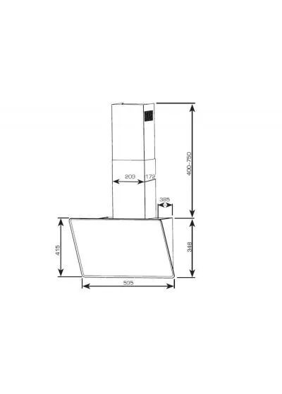Вытяжка кухонная CT-1829-60 Black