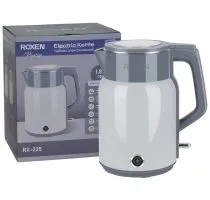 Чайник электрический ROXEN RX-225 Grey 1,8л 2000Вт. Бесшовная колба. Двойной корпус