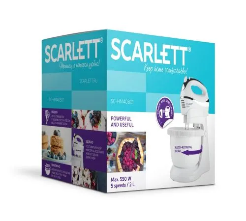 Миксер с чашей Scarlett 40B01 Миксер с чашей Scarlett 40B01