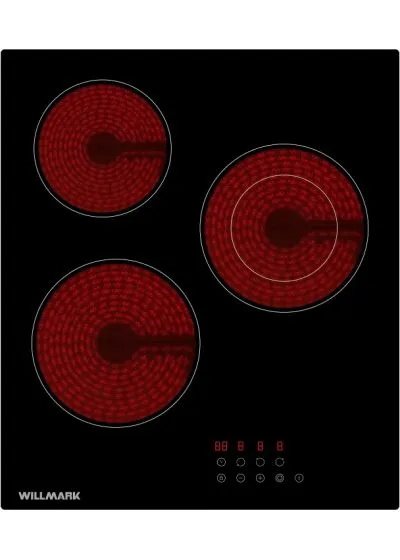 Варочная панель WILLMARK WCH-3452R (45см, тайм, блок. поверх, автооткл,9уров. мощ, dual zone)